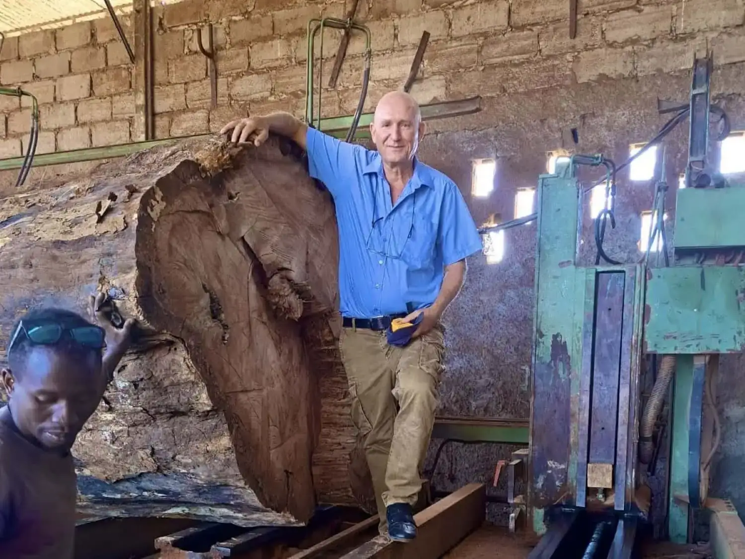 CAF Ceo with large timber log